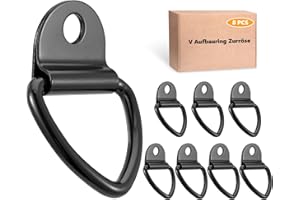 Idong 8 Stück Zurrösen V Ring Aufbauring Schwerlast Zurröse Edelstahl Verzurrösen Haken Zurring Schwarzes Befestigungsösen mit Last 400 kg für Ladungssicherung in PKW LKW Kajak Anhänger (8)