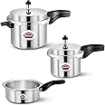 Pannikin Aluminium Outer Lid Pressure Cooker Combo 2 3 5 Litres (Silver)