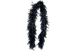 KarnevalsTeufel Federboa einfarbig Federdichten wählbar Länge ca. 1,80m Federstola Federschal Kostüm Karneval 20er Jahre Charleston Burlesque kuschelig(Schwarz), Einheitsgröße