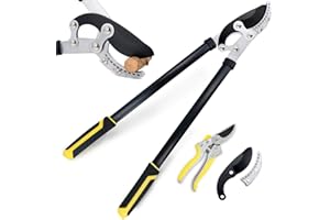 Jardineer Anvil Lopper Shears - Loppers for Gardening Heavy Duty with Pruning Shears & Spare Blade, Effortless Long-Lever Branch Cutters and Tree Trimmer