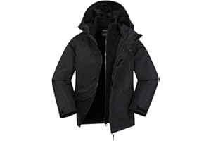 Mountain Warehouse Fell Kids 3 in 1 Jacket - Water-Resistant Triclimate Raincoat, Detachable Inner Coat & Packaway Hood - For Walking, Hiking & Outdoors