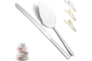 Evanda 2-częściowa łopatka do tortów weselnych, ze stali nierdzewnej i łopatka do ciast, na wesele, imprezę, urodziny, można myć w zmywarce