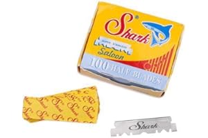 Shark 100 Super stal nierdzewna Straight Edge Barber Razor Blades for Professional Barber Razors, 1 opakowanie 100 sztuk ostrzy