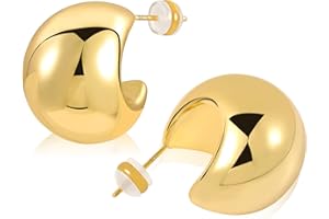 BOUTIQUELOVIN Boucles d'oreilles Femme Or Argent Goutte Acier Inoxydable Doré