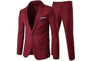 Allthemen Abito da Uomo 2 Pezzi Completo da Sposa Slim Fit a Due Bottoni Abiti da Lavoro Blazer Giacche Casual Pantaloni