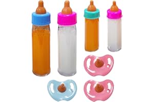 NYXSEAT Set di 7 bottiglie per bambola con capezzolo, succhiotto e accessori