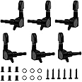 Yootones 6Pcs Guitar Tuning Pegs Closed Tuners Machine 3L3R Tuner Keys Heads Compatible with Electric Guitar or Acoustic Guitar (Black)