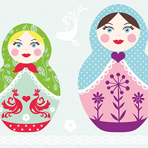 Preisvergleich Produktbild Selbstklebende Bordüre Kinder Matroschkas „Little Ladies”