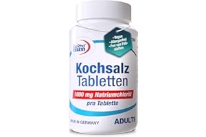‎EURHOVITAL Kochsalz-Tabletten | Hochdosiert mit 1000 mg Natriumchlorid | Vorratspackung mit 100 Tabletten | Vegan | Ohne Zusatz- und Hilfsstoffe | Laborgeprüfte Qualität aus Deutschland
