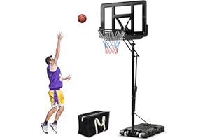 COSTWAY Kosz do koszykówki, stojak do koszykówki, 135/143-305 cm, z regulacją wysokości, kosz do koszykówki ze stojakiem, 2 kółka i worek obciążeniowy, mobilny kosz dla dzieci, dorosłych