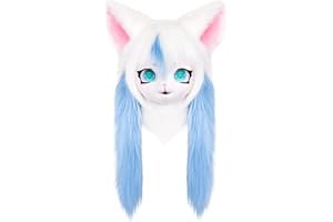 ZFKJERS Cosplay Fursuit Kopfbedeckung Tierkopf Katzenmaske Halloween Maskerade Erwachsene Kostüm Zubehör Set