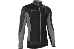 FDX herr Thermodream vinter cykeltröja långärmad, vattentålig, vindtät, termisk, lätt, varm Super Roubaix-tyg, cykeltopp, cyk