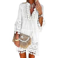 Robe De Plage Femme Walant - Cache-Maillot V-Cou Dentelle | Taille Unique | Légère & Respirante | Cover-Up Été
