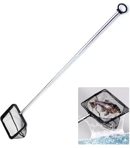 2 Épuisettes D'Aquarium Télescopiques Blanche - Pour Poissons Et Nettoyage - Manche Inox 13-40 Cm