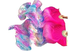 Leemiman 1 paire de voiles de danse du ventre 100 % soie bambou 1,8 m de long (L + R)