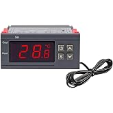 Greluma 1 Piece AC 110V-220V 10A Digital Temperature Controller, LED Display Digital Heating Cooling Thermostat Relay Output