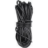 2mm&times;5m Leather Rope for Leather Crafts Round Leather-Black | Leather Cord for Crafts Pendant, Genuine Cord Pendant Bracelets