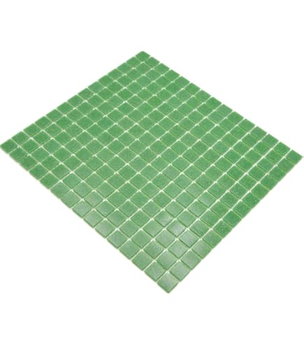 Carreau De Mosaïque En Verre Translucide Vert Clair – 1 Plaque, Pour Cuisine Ou Salle De Bain, Mosaik-Netzwerk