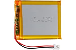 HOSIFIY Batterie Lipo 3,7 V, 5000 mAh 115659 Lithium-polymère avec Connexion 2P-PH avec Pas de 2,0 mm