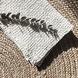  Leinen Handtuch Freda weiß, Waffelstoff weich, Handtuch Badetuch Baumwolle, weisses Leinentuch, Handtücher schnelltrocknend