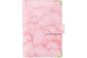 Classycoo Lot de 6 classeurs à anneaux ronds en cuir - Format A5 - Rechargeable pour papier A5 - Rose