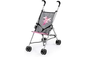 Bayer Design- Buggy para muñecas, plegable, con cintura, Color gris, rosa con hada (30566AA)