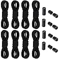 ECVV 4 Pairs No tie Shoelaces with Metal Spring Lock Adjustable Metal Cap Shoelaces for Sneakers Lazy Lock Elastic Tieless Sport Shoes Strings Fits All Shoes, One Size