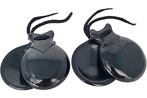 JM FOREST FOREST Castañuelas Pollopas JALE 200-6 Negras de Iniciación Instrumento de Percusión Bailes Flamencos Niños y Adultos - Rockmusic