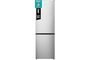 Hisense RB390N4ACE - Frigorífico Combi No Frost, Eficiencia Clase E, Capacidad 304 L con 186 cm Alto, Cajón Verduras, Puerta Reversible, Silencioso 39dB, Color Inox