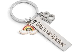 Hightopup Keychain 18th birthday gifts for girls/boys,Inspirational Keyring gifts for 18th birthday girls keepsake, graduation gifts,unusual 18th birthday gifts for best friend