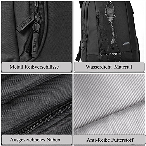 17 3 Zoll Laptop Rucksack mit Blase Polster  DTBG Nylon wasserdicht Business Reiserucks  ke Daypack College Studenten Rucks  ke Schultasche f  r 17 - 
