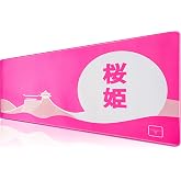 Klasse Pro - 10 Farklı Model Dikişli Kenar 90x40 cm Oyuncu Gaming Mouse Pad (Pink Horizon, 90x40 cm)