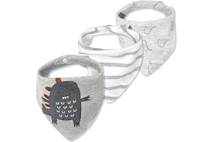 CuteOn Bebé Babear Baberos, unisex 3-Pack absorbente algodón, Triángulo Babero con broches de presión