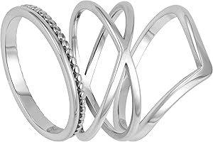 BONNYBIRD® Lot de Bagues Femme en Acier Inoxydable de Première Qualité Résistant à l'eau BonnyClassic