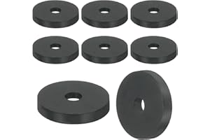 QUARKZMAN 12 Stück Gummi Unterlegscheiben Schwarz, 40mm Außendurchmesser 8mm Innendurchmesser 5mm Dicke Distanzhülsen Gummidichtung Rund Abstandshalter für Wasserhahn Möbel Maschinentechnik