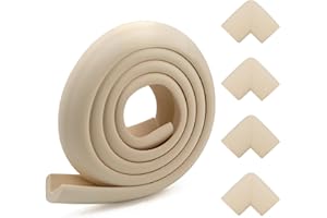 HONONWII Edge Protectors, 2M Foam Safety Strip and 4 Corner Cushion Protector Set, Edge Corner Guards for Baby