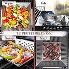 GrillKorb, RUN ANT Gemüsekorb aus Edelstahl Großer Rost Korb Grillschale Grillpfanne Grillzubehör für Gemüse – Bild 6