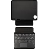 Aksesuarcim Apple iPad Pro 12.9 2020 (4.Nesil) ile Uyumlu Kılıf Klavyeli Kalem B&ouml;lmeli Bluetooth Bağlantılı Standlı Tablet Kı