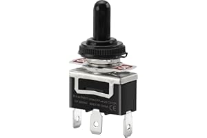 Heschen Vippströmbrytare, C513A, SPDT, hålls (inaktiverad), ON/OFF/ON 3 lägen, 15A 250VAC, 3 flikar, CE, med vattentätt lock