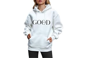 CMTOP Sudaderas Mujer con Capucha Casual Estampada Hoodie Cálido Polar Pullover Suelta y Cómoda Sweatshirt Moda Otoño e Invierno Camisetas con Bolsillo