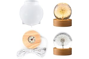 HURIFENG Einzigartige sphärisch Lampe sphärisch-Schöne Epoxidharz Kugel Lampe in Formen; Silikon-und Gießformen-inkl;LED Kugel für sphärisch Gießformen aus Silikon für DIY-Projekte