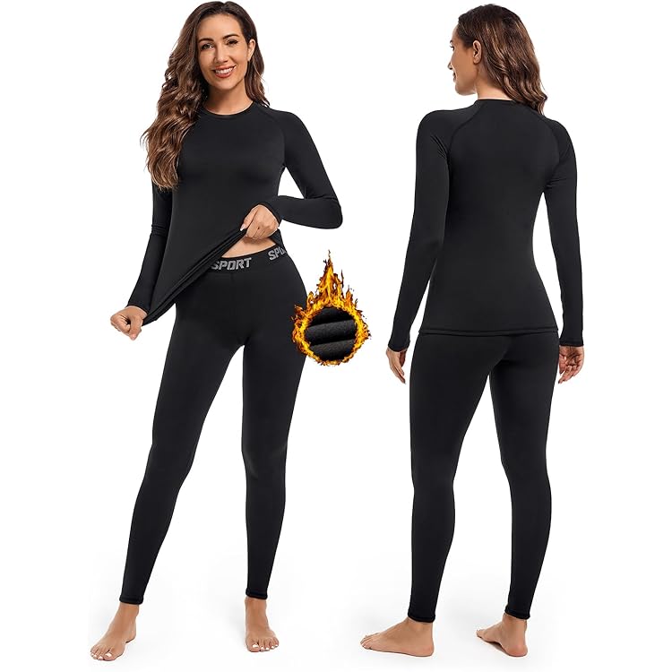 LAPASA Sous-vêtements thermiques pour femme - Léger/ moyen/ lourd - Doublure polaire chaude à manches longues et col rond - L15 L39 L42, S