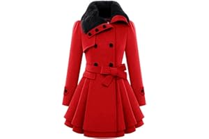 WHZXYDN Nouveau Manteau en Laine Long Et Mince pour Femmes Manteau en Laine à Double Boutonnage Trench-Coat pour Femmes