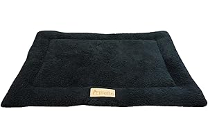 Ellie-Bo Medium Black Sherpa Fleece Mat for 30-inch Dog Cage