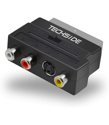 Convertitore SCART A RCA E S-Video BullTek - Con Switch In/Out, Nero