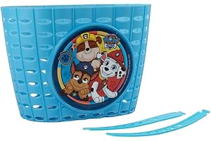 TataWay - Panier de vélo pour Enfant, Graphismes Amusants Paw Patrol, Se Fixe Facilement, Attaches fournies, Bleu, Taille Unique, Plastique