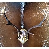 Imposantes 8-Ender-Hirschgeweih auf einem Trophäenschild veredelt mit Swarovski-Elements