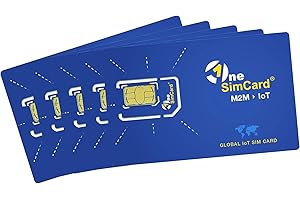 OneSimCard M2M GLOBAL IoT SIM Card Starter Kit (5 SIMs) with 500 KB Test Data Included, M2M Service in 140+Countries - Data & SMS, Private APN, VPN & Static IP Addresses Available