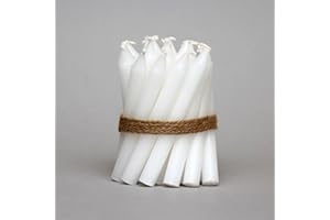 CHURCH SUPPLY 20 White Christingle Candles 4.5" 100% Natural Baumkerzen Chime Pyramid Christmas Tree – Smokeless, Dripless, Golden Flame – Household, Dinner Stick, Kosher, Unscented, Christmas Candle, Wedding