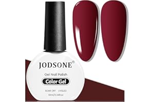 JODSONE Smalto per unghie in gel rosso scuro 10 ml Smalto per unghie in gel rosso bordeaux Lucido Soak Off U V Nail French Manicure per unghie Salone fai da te a casa